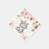 Serviette En Papier Cute Baby shower Hippo (Coin)