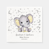Serviette En Papier Cute Baby shower Jaune Eléphant serviettes (Devant)