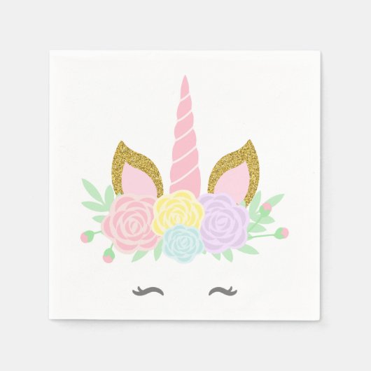 Serviette En Papier Cute Baby shower Unicorne serviettes (Devant)
