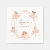 Serviette En Papier Cute Ballerinas Invitation Anniversaire (Devant)