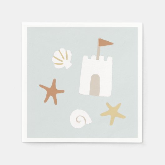 Serviette En Papier Cute Beach Seashell Sandcastle Starfish (Devant)