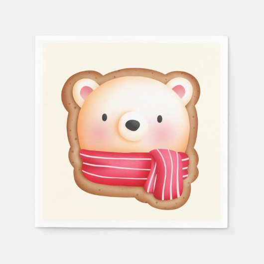Serviette En Papier Cute Bear Face (Devant)