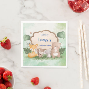 Serviette En Papier Cute Bear squirrel jungle tropicale fête d'anniver