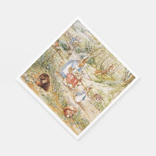 Serviette En Papier Cute Beatrix Potter Peter et amis (Coin)