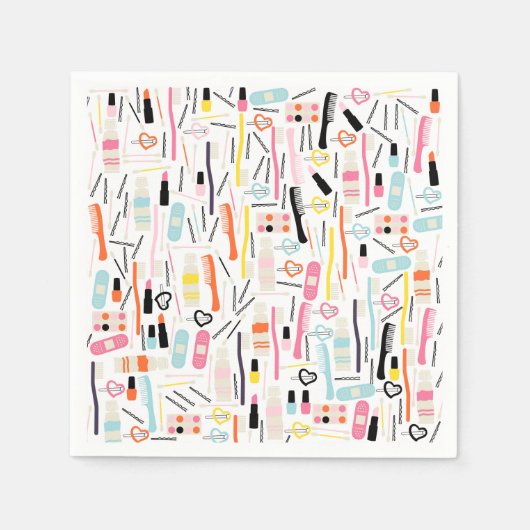 Serviette En Papier Cute Beautician Paper Napkins (Devant)