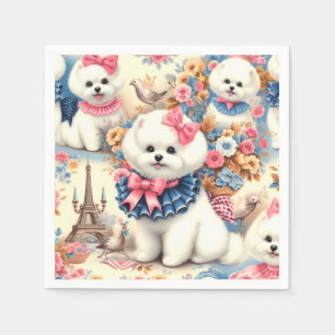 Serviette En Papier Cute Bichon Frisé