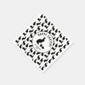 Serviette En Papier Cute Black And White Bunnies Modern Easter (Coin)