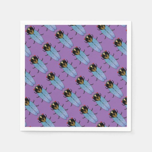 Serviette En Papier Cute Black Cicada (Devant)