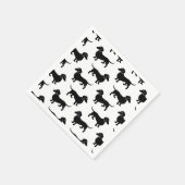 Serviette En Papier Cute Black Dachshund Pattern (Coin)