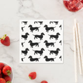 Serviette En Papier Cute Black Dachshund Pattern (En situation)