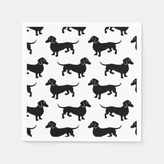 Serviette En Papier Cute Black Dachshund Pattern