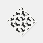 Serviette En Papier Cute Black Dachshund Pattern (Coin)