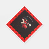 Serviette En Papier Cute Black & Red Ladybug Fairy Birthday Party  (Coin)