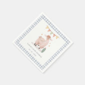 Serviette En Papier Cute bleu Plaid Cactus Boho Llama Baby shower (Coin)