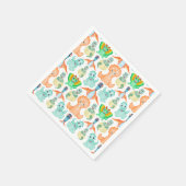 Serviette En Papier Cute bleu & vert Aquarelle Garçons Dinosaur (Coin)