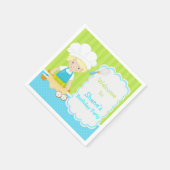 Serviette En Papier Cute Blonde Cheveux Bois Baking Anniversaire (Coin)