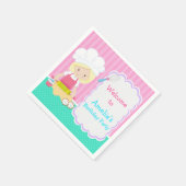 Serviette En Papier Cute Blonde Girl Baking Anniversaire (Coin)