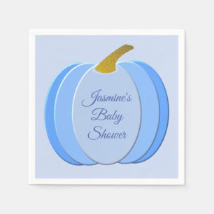 Serviette En Papier Cute Blue Baby Boy Citrouille Baby shower personna