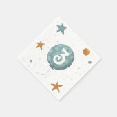 Serviette En Papier Cute Blue Balloon Boy Third Birthday Party (Coin)