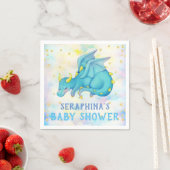 Serviette En Papier Cute Blue Dragon Boys Baby shower Napkin (En situation)