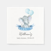 Serviette En Papier Cute Blue Elephant Boy Baby Shower Napkins (Devant)