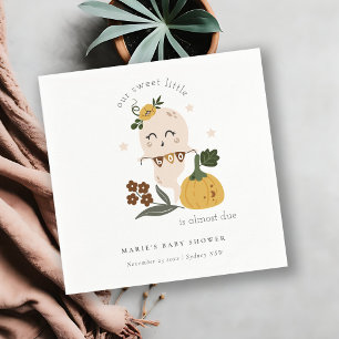 Serviette En Papier Cute Blue Halloween Ghost Little Boo Baby shower