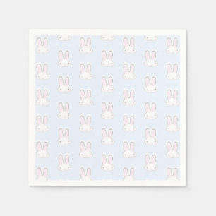Serviette En Papier Cute Blue lapin lapin bleu clair amusant motif mod