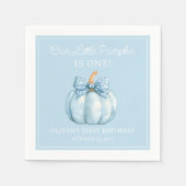 Serviette En Papier Cute Blue Pumpkin Boy Baby First Birthday (Devant)
