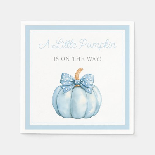 Serviette En Papier Cute Blue Pumpkin Boy Baby Shower (Devant)