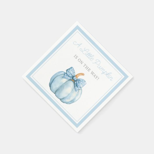 Serviette En Papier Cute Blue Pumpkin Boy Baby Shower (Coin)