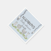 Serviette En Papier Cute Blue Safari Animaux Garçon Baby shower (Coin)