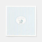 Serviette En Papier Cute Blue Stroller Doodle Baby Boy Shower (Devant)