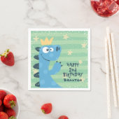 Serviette En Papier Cute Blue T-Rex fête d'anniversaire pour enfants (En situation)