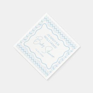 Serviette En Papier Cute Blue Wavy Scallop Disco Baby Boy Douche Papie