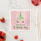 Serviette En Papier Cute Blush rose Unicorn St. Patrick's Day Party (En situation)