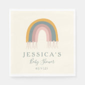 Serviette En Papier Cute Boho arc en ciel Baby shower simple Personnal (Devant)