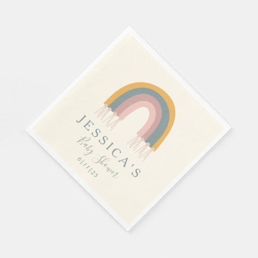 Serviette En Papier Cute Boho arc en ciel Baby shower simple Personnal (Coin)