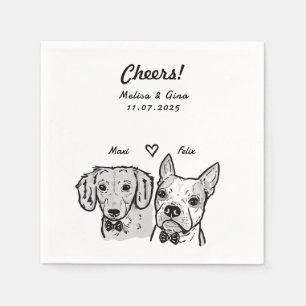 Serviette En Papier Cute Bow Cravate Dachshund Boston Terrier Dog Mari