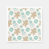 Serviette En Papier Cute Boys Blue Christmas Gingerbread Man (Devant)