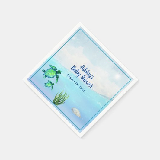 Serviette En Papier Cute Boys Tortues de mer Baby shower serviettes (Coin)