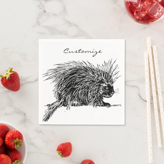 Serviette En Papier Cute Bristly Hedgehog Thunder_Cove (En situation)