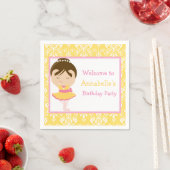Serviette En Papier Cute Brunette Ballerina fête d'anniversaire (En situation)