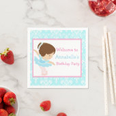 Serviette En Papier Cute Brunette Ballerina fête d'anniversaire (En situation)