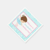 Serviette En Papier Cute Brunette Ballerina fête d'anniversaire (Coin)