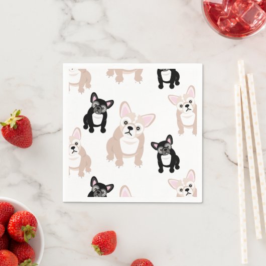 Serviette En Papier Cute Bulldog Pattern (En situation)