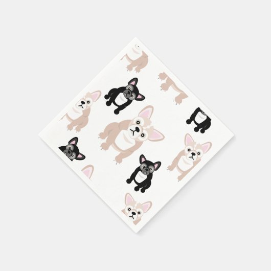 Serviette En Papier Cute Bulldog Pattern (Coin)