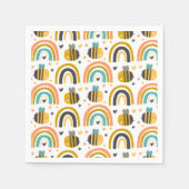 Serviette En Papier Cute Bumble Bee et Rainbows Motif (Devant)