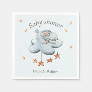 Serviette En Papier Cute Bunny Nuages et Stars Baby shower serviettes
