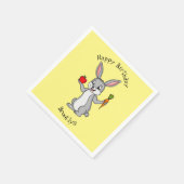 Serviette En Papier Cute bunny rabbit with vegetables (Coin)