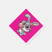 Serviette En Papier Cute Bunny with Glasses Blowing Bubble Gum (Coin)